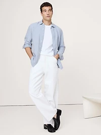 TEXTURED SHIRT WITH LINEN