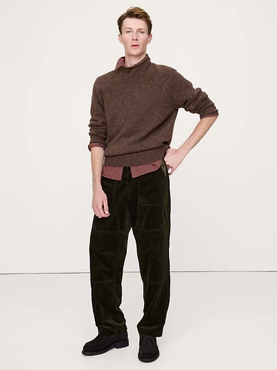 Loose Corduroy & Canvas Gardener Pant