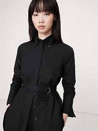 Cotton Poplin Belted Tunic Shirt
