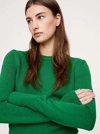 Cotton-Silk Crew-Neck Sweater