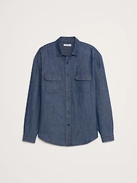 Oversized Cotton-Hemp Chambray Shirt