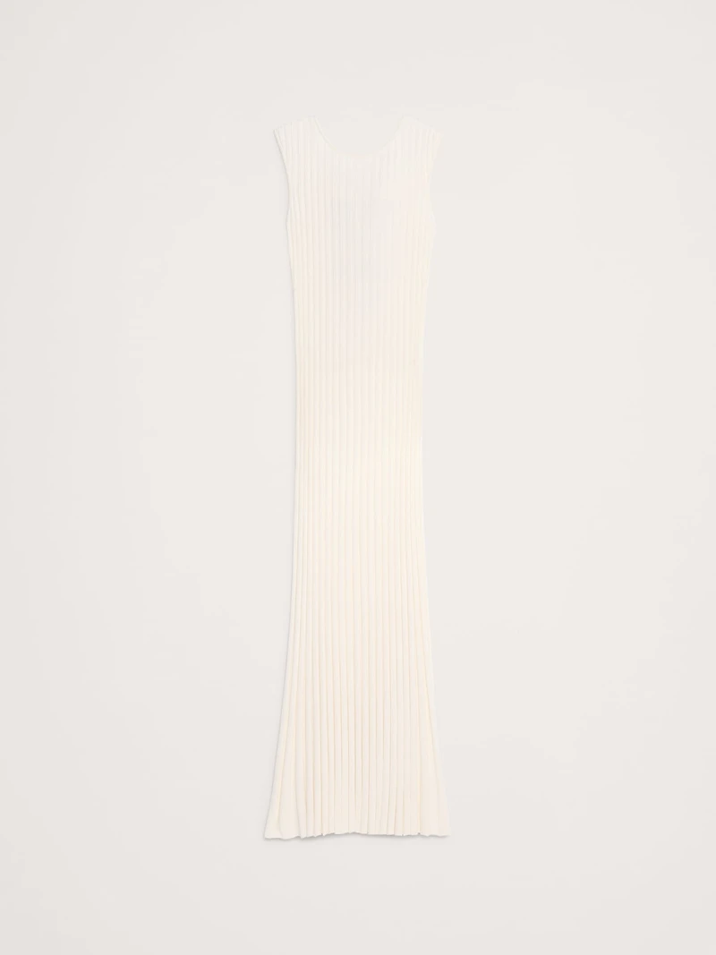 Sculpted Ribbed Backless Maxi Dress
