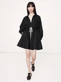 Cotton Poplin Mini Shirtdress