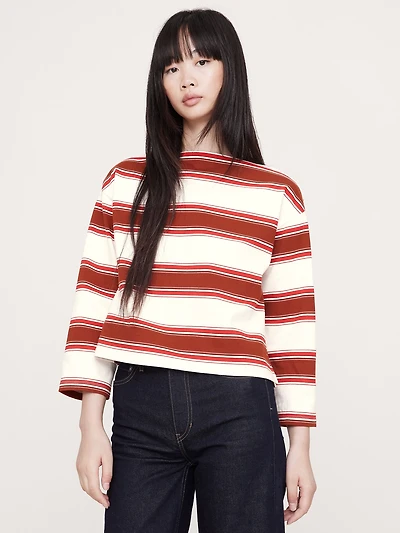 Relaxed Heavyweight Cotton Boat-Neck T-Shirt
