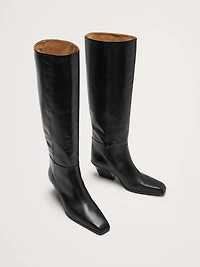 Italian Leather Knee-High Boot