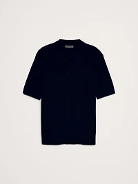 Cotton Mesh Sweater Polo