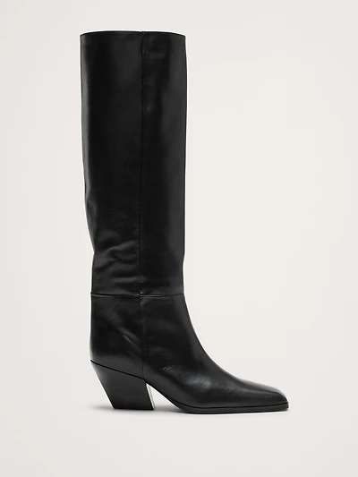 Italian Leather Knee-High Boot