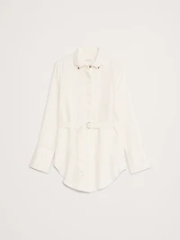 Linen Belted Tunic Shirt