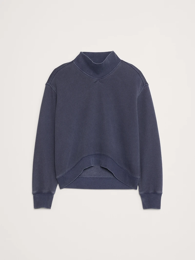 FRENCH TERRY MOCK-NECK SWEATSHIRT