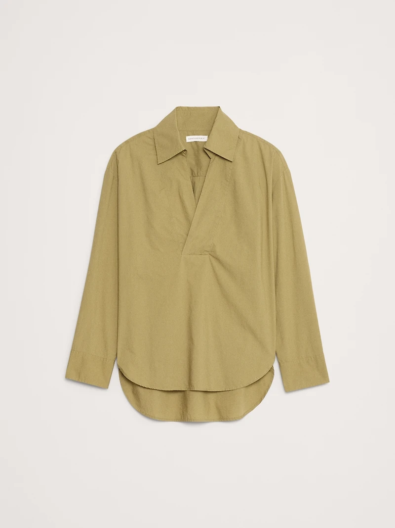 Oversized Long-Sleeve Popover Tunic