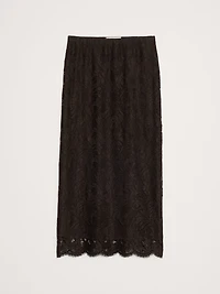 Stretch-Lace Midi Skirt