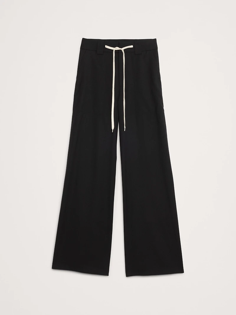 High-Rise Wide-Leg Italian Wool Pant