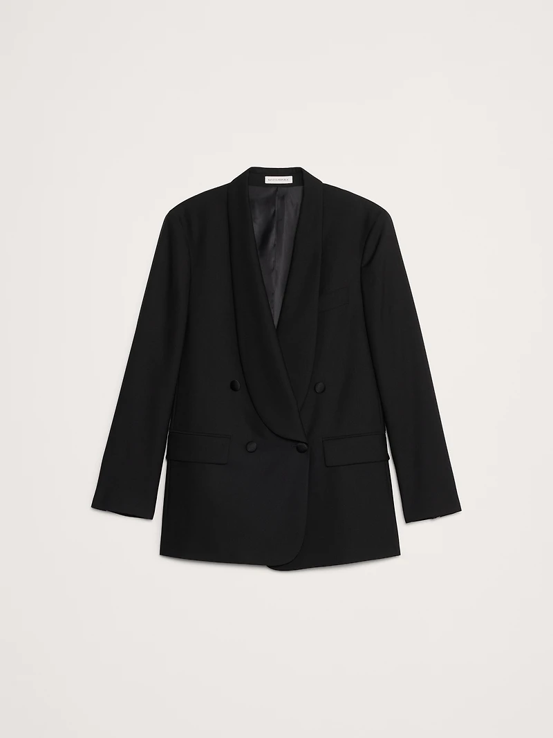Relaxed Italian Barathea Tuxedo Jacket