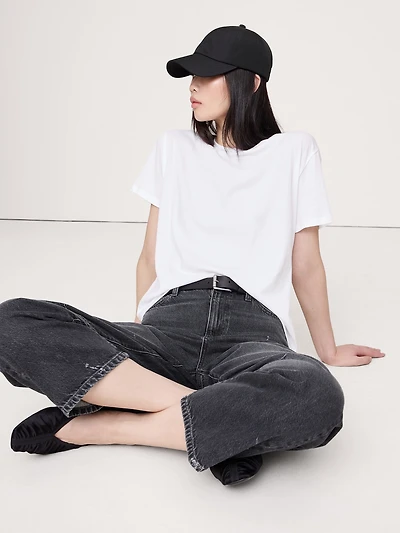 Oversized Cotton-Silk Crew-Neck T-Shirt