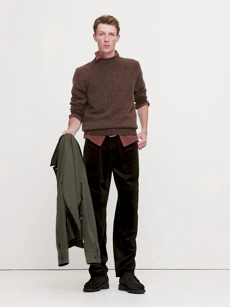 Loose Corduroy & Canvas Gardener Pant
