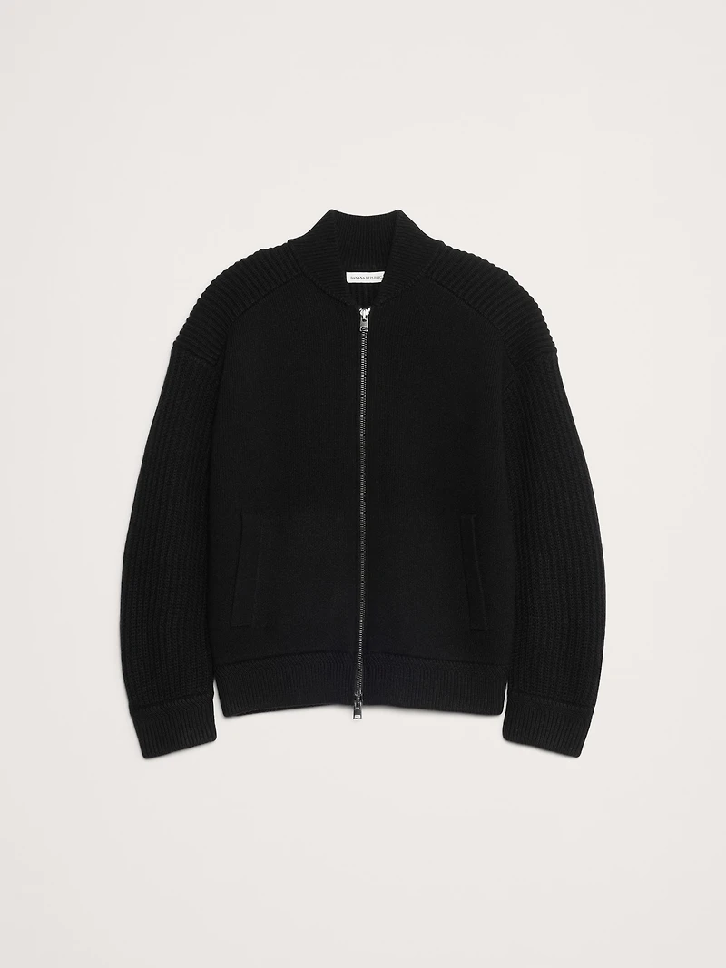 Merino-Blend Sweater Bomber