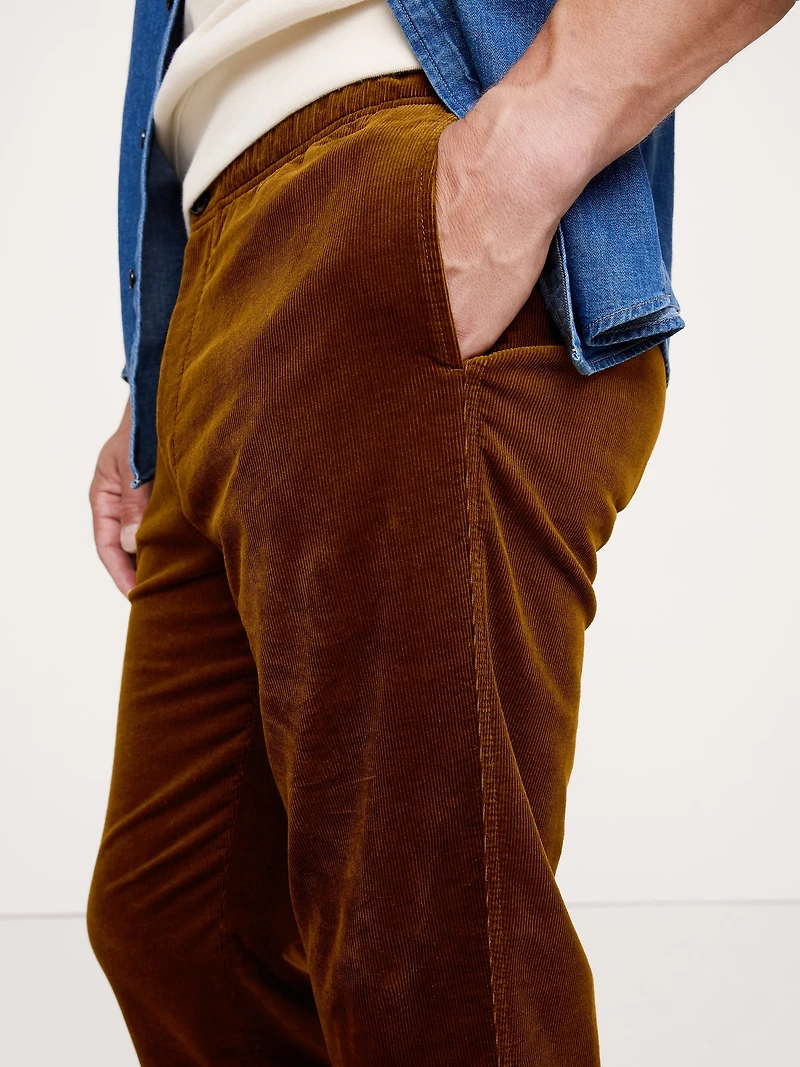 Straight Stretch-Corduroy Pull-On Pant