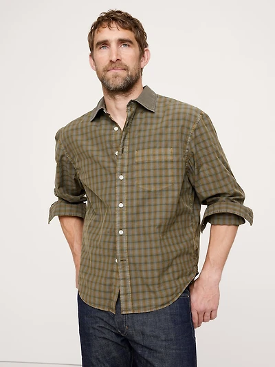 OVERSIZED-FIT WASHED COTTON POPLIN SHIRT