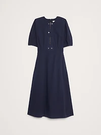 STRETCH-COTTON TWILL UTILITY MIDI DRESS