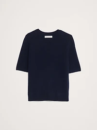 Lightweight Cashmere Short-Sleeve Sweater