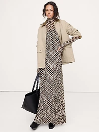 Mesh Long-Sleeve Maxi Dress