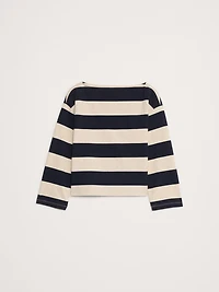 Relaxed Cotton Boat-Neck Top