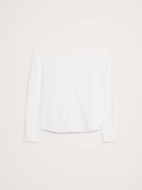 Cotton Poplin Off-the-Shoulder Top