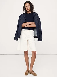 Lightweight Cashmere Short-Sleeve Sweater