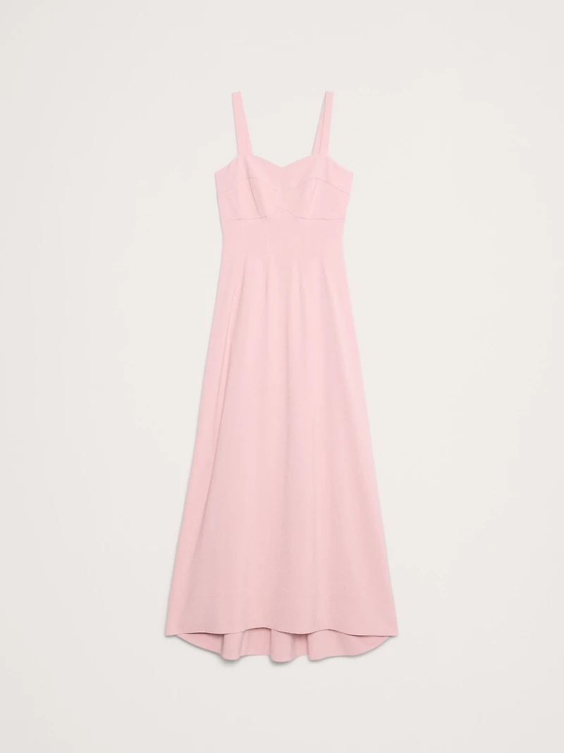 STRETCH-SATEEN SWEETHEART MAXI DRESS