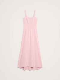 STRETCH-SATEEN SWEETHEART MAXI DRESS