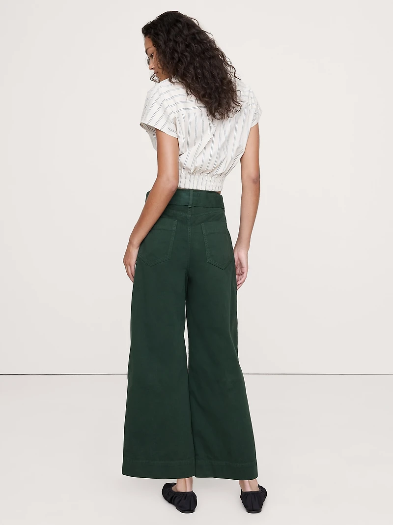 High-Rise Wide-Leg Utility Crop Pant