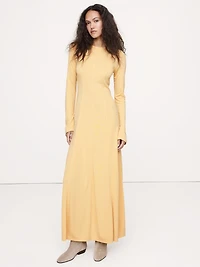 Paneled Knit Maxi Dress