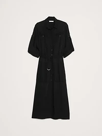 DRAPEY UTILITY SHIRT DRESS