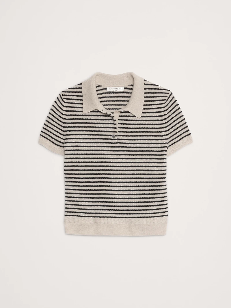 Lightweight Cashmere Short-Sleeve Sweater Polo