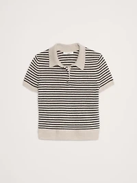 Lightweight Cashmere Short-Sleeve Sweater Polo