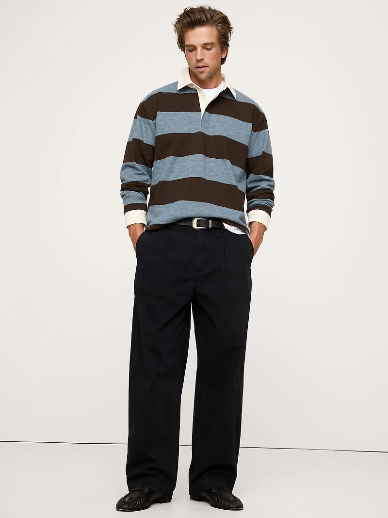 STRIPED BRUSHED RUGBY SHIRT