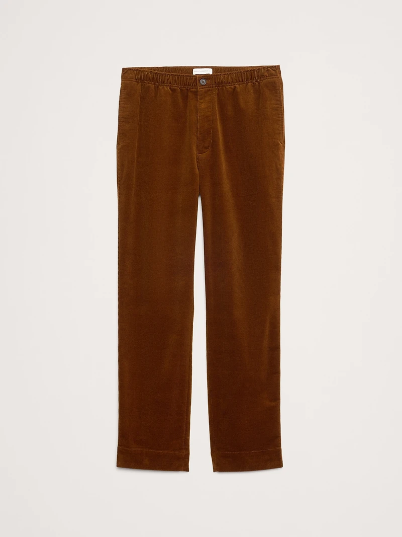 Straight Stretch-Corduroy Pull-On Pant