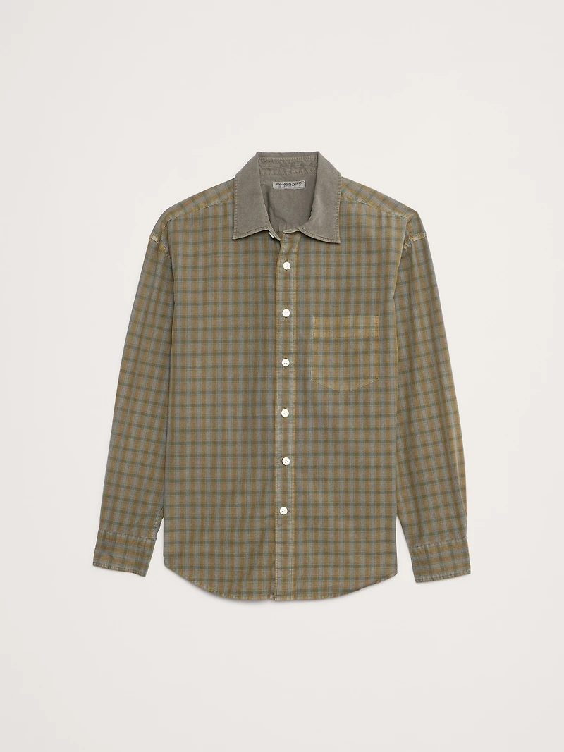 OVERSIZED-FIT WASHED COTTON POPLIN SHIRT
