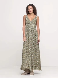 Pintuck Maxi Dress