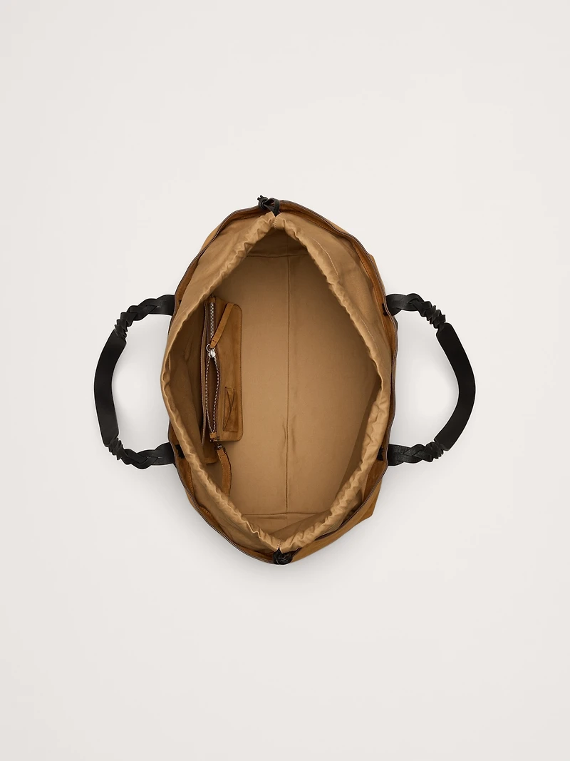 Large Leather East-West Tote