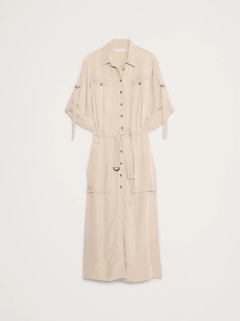 DRAPEY UTILITY SHIRT DRESS