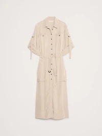 DRAPEY UTILITY SHIRT DRESS