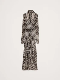 Mesh Long-Sleeve Maxi Dress