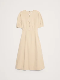 STRETCH-COTTON TWILL UTILITY MIDI DRESS