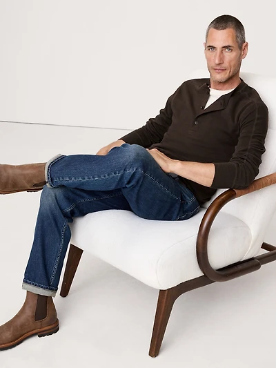 Slub Double-Knit Henley T-Shirt