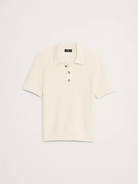 Cotton Honeycomb Sweater Polo