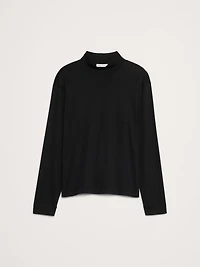 Cotton Ribbed Turtleneck T-Shirt