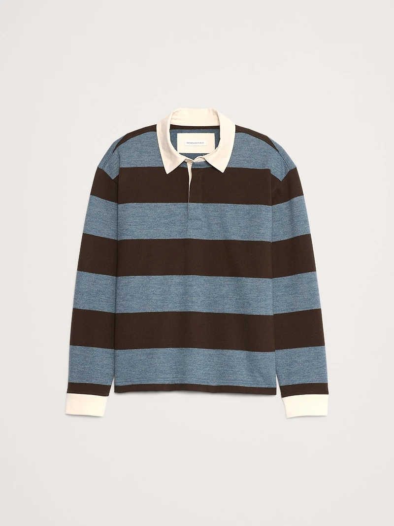 STRIPED BRUSHED RUGBY SHIRT