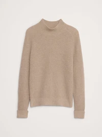 Italian Merino-Blend Mock-Neck Sweater