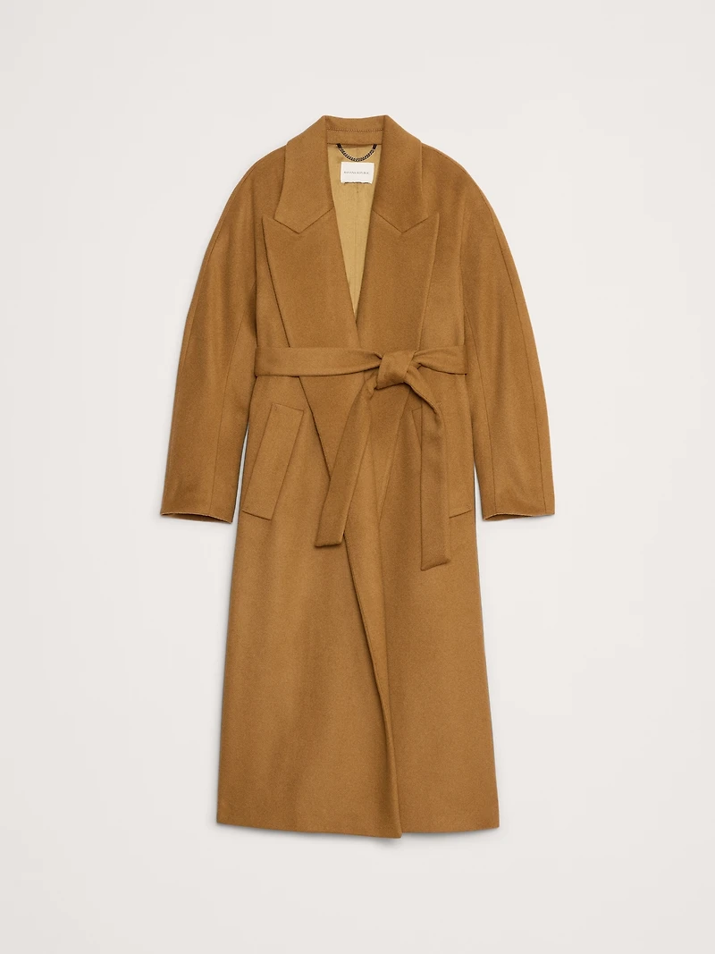 Italian Wool-Cashmere Wrap Coat